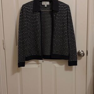 St. John Black and White Striped Jacket